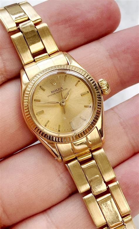 1987 gold mesh band rolex ladies watch|vintage rolex lady's watch.